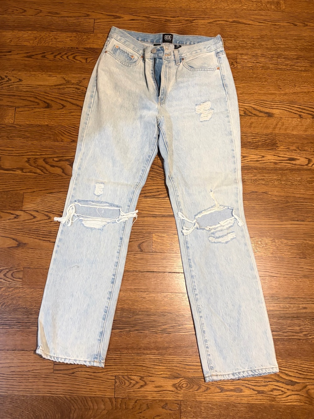 BDG ripped bootcut light wash jeans